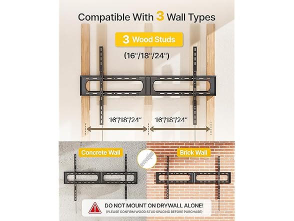 monTEK Heavy Duty Tilting TV Wall Mount | 37-140''