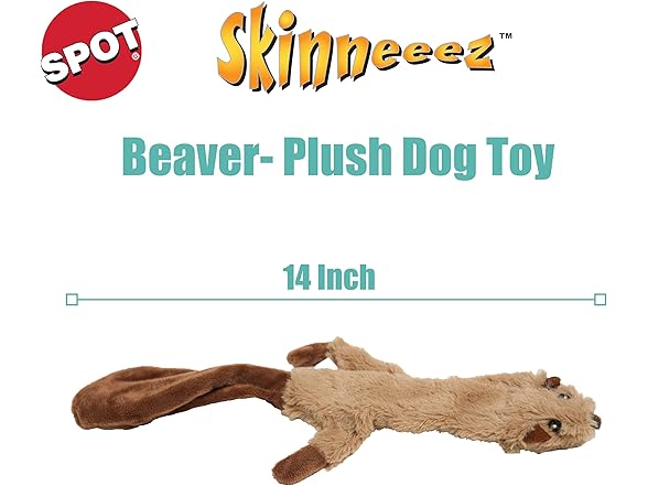 SPOT Skinneeez Beaver Dog Toy