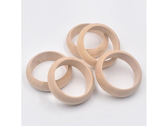 GSHLLO 4 Pcs Unfinished Wooden Bracelets