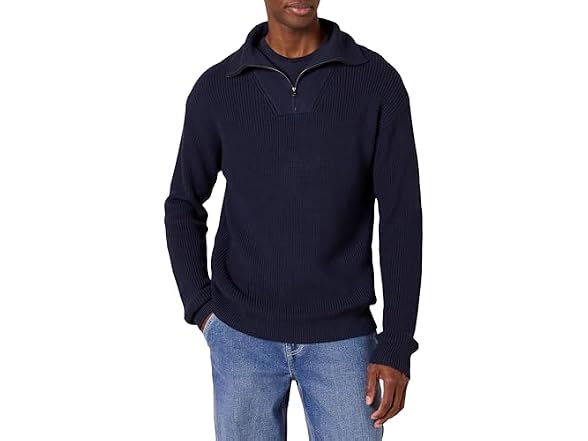 Amazon Essentials Men Quarter-zip Rib-knit Sweater - Gallery 8