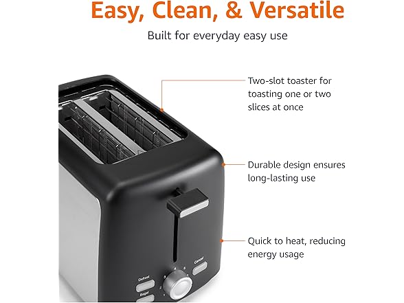 Amazon Basics 2 Slice Toaster