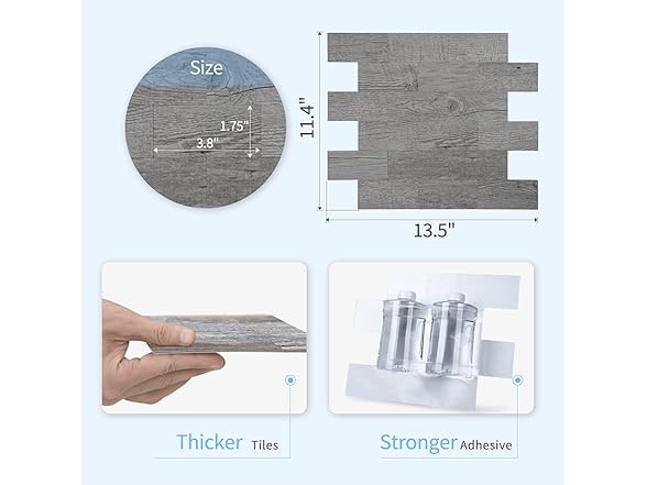 Art3d Peel and Stick Backsplashes Wall Tile Gray