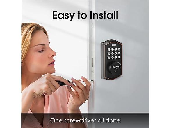 ELAMOR M19 ORB Keypad Deadbolt Lock Oil Rubbed Bronze