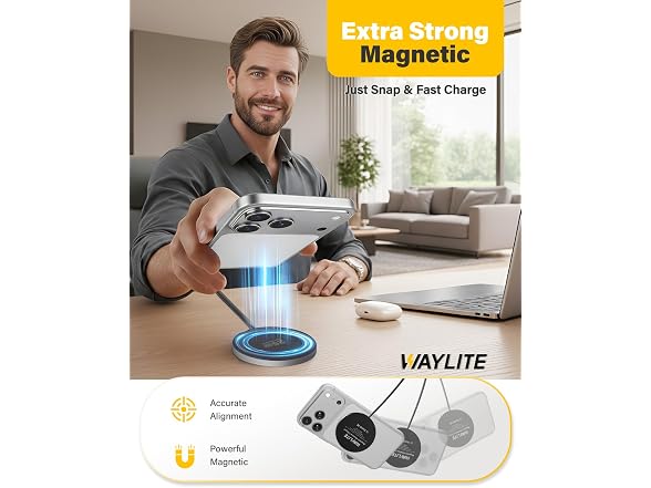 WayLite 25W Magnetic Wireless Charger