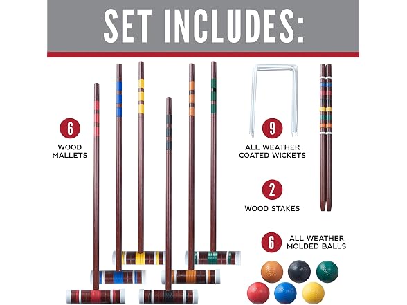 Franklin Sports 6 Player Family Croquet Set