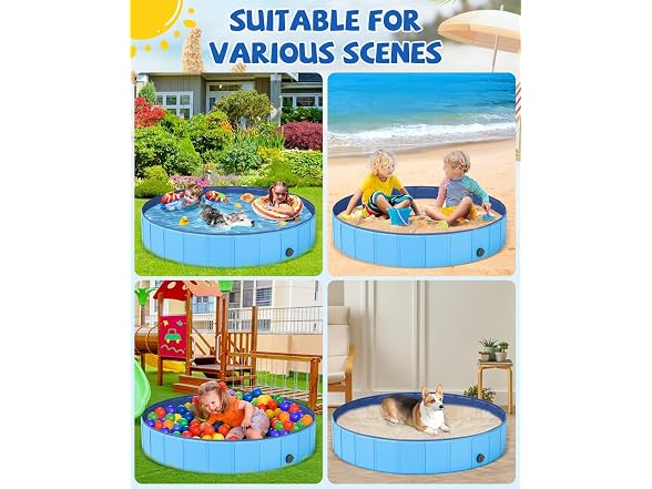 Dog Pool, YSJILIDE Portable PVC Dog Pet