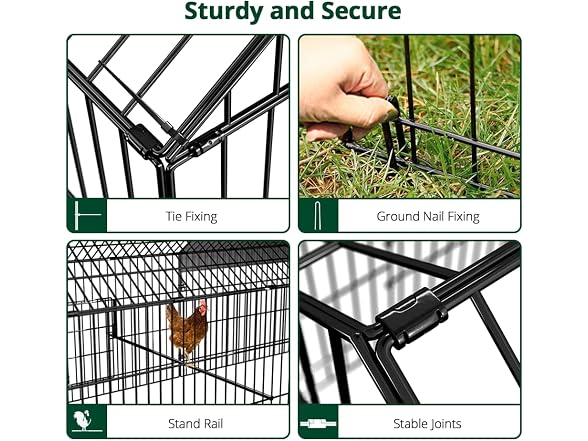 Chicken Coop, 86"x40"x40" Chicken Run Pen with Cover