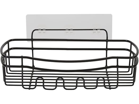Bath Bliss Ultimate 3 Piece Adhesive Shower Caddy Set Black