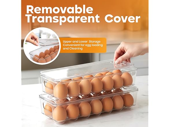 Utopia Home Egg Container With Lid and Handle for