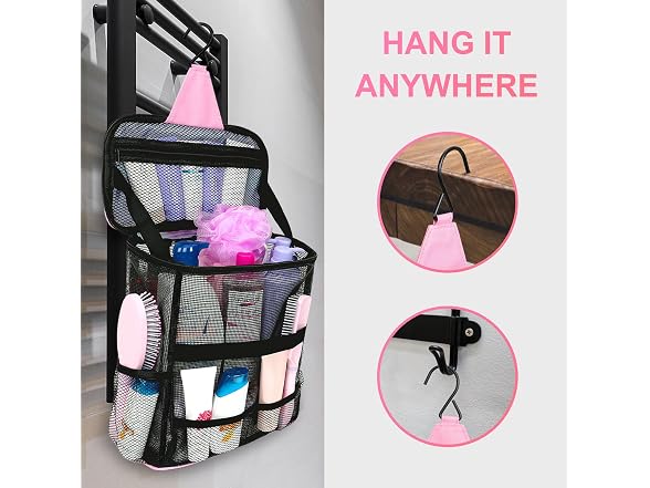 NOBLIGOAL Mesh Shower Caddy Bag Pink