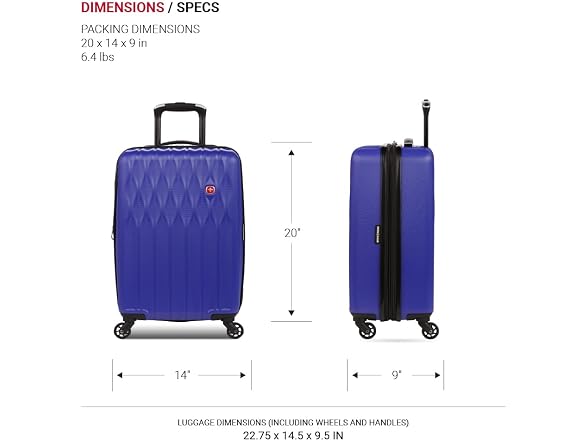 SwissGear 8018 Expandable Luggage, Hard Shell Carry-On