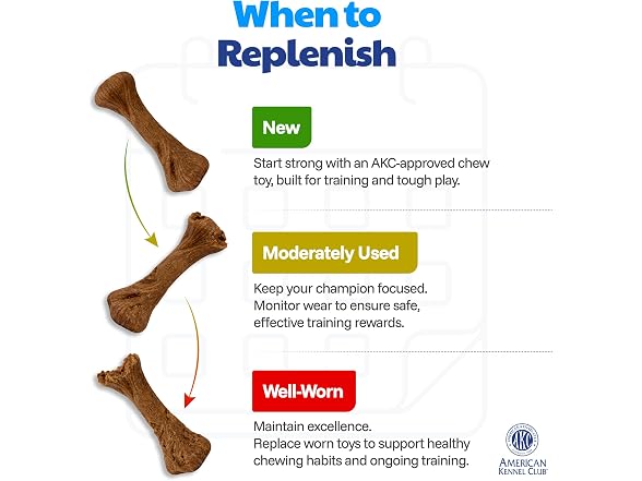 AKC Training Dog Chew Toy, Large Bone Beef Scented