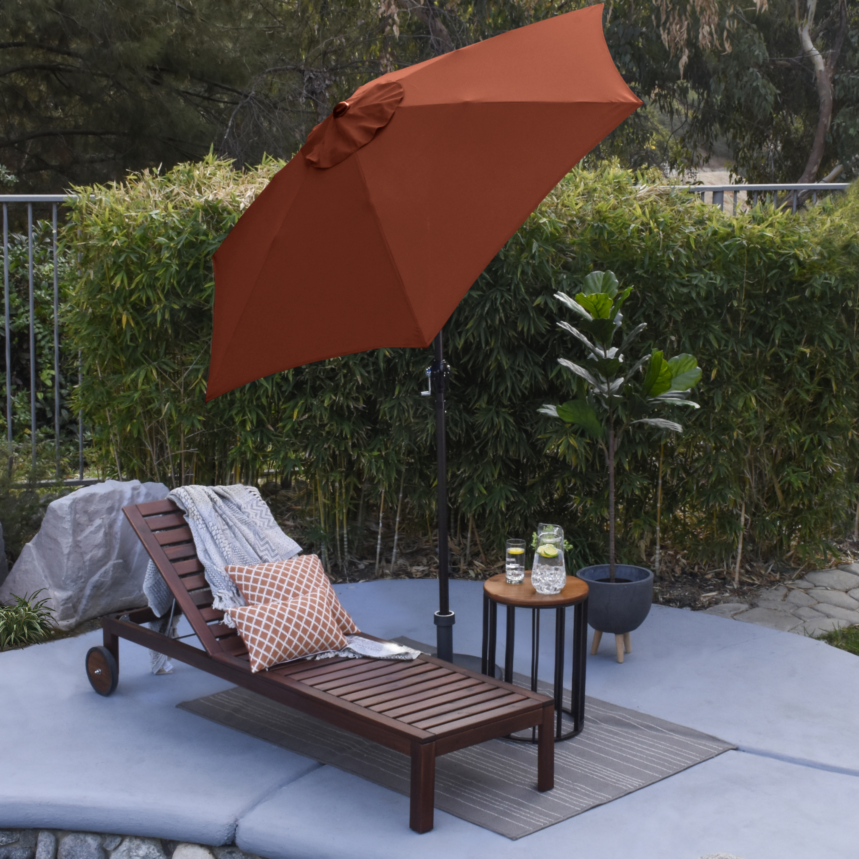 Astella 7.5'Rd Tiliting Aluminum Patio Umbrella, Crank Open - Gallery 48