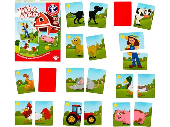 ORCHARD TOYS, Farmyard Heads & Tails Game