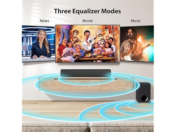 vibeadio Sound Bar for TV with Subwoofer