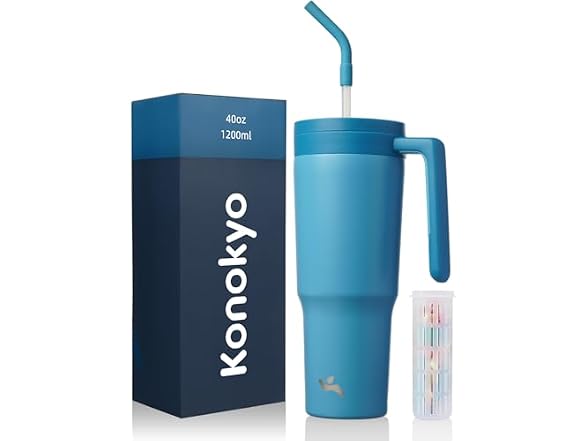 Konokyo 40 oz Tumbler with Handle Dark Blue