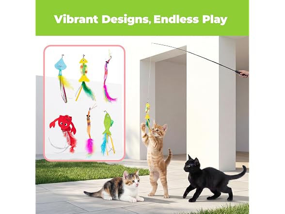 Catify Interactive Teaser Cat Wand Toy - Meow Chase Playset