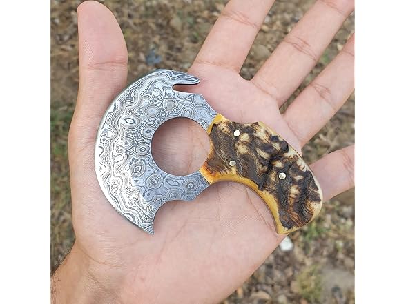 Drevni Steel GAR-121 Skinning Knife with Ram Handle
