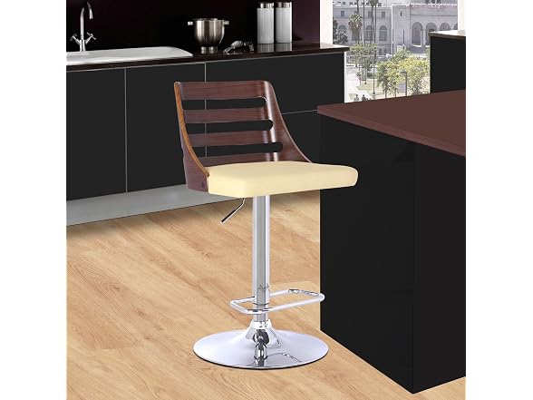 Armen Storm Barstool, Cream/Walnut