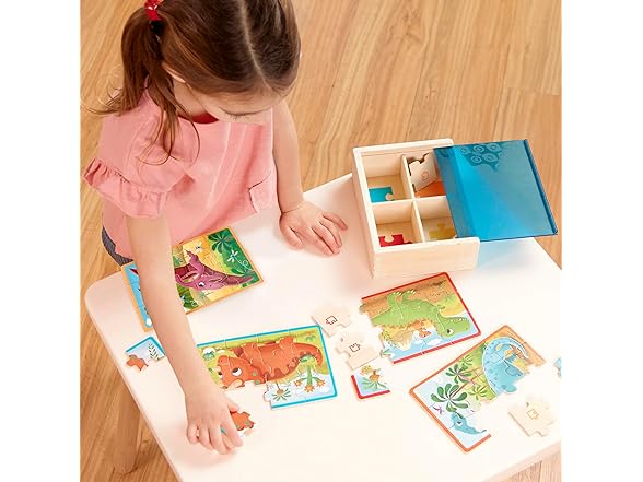 B. toys – Wooden Pack o' Puzzles 3Pk