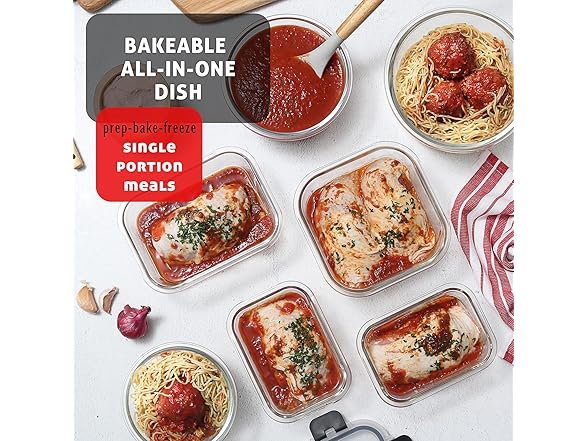 EATEX 16pc Glass Food Storage Containers with Lids