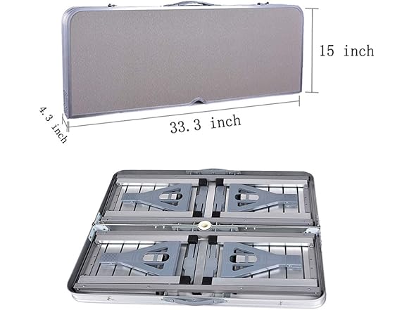 Bartonisen Bartonisen Folding Picnic Table Aluminu