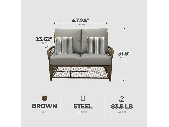 Four Seasons Courtyard Positano Wicker Loveseat Bench