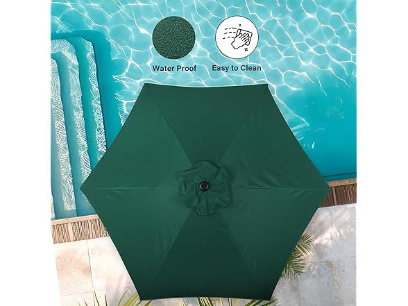Simple Deluxe 2-Pack 7.5' Patio Umbrella, Green 2 Pack