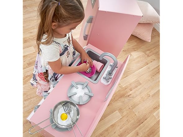 KidKraft Retro Wooden Play Kitchen and Refrigerator Set