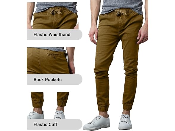 Galaxy by Harvic Men's Basic Stretch Twill Joggers