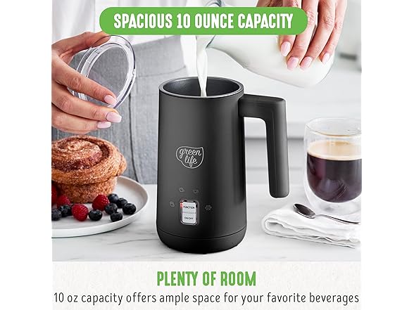 GreenLife Milk Frother 10oz Black