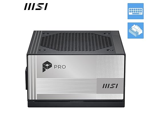 MSI PRO A850PL PCIE5, Fully Modular Gaming 850W Power Supply