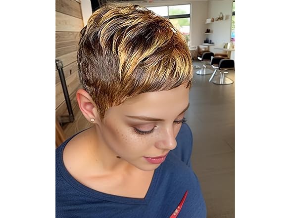 BeiSDWig Short Pixie Synthetic Wig