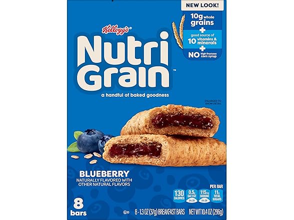8CT Nutri-Grain Breakfast Bars, Blueberry