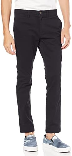 Amazon Essentials Men's Skinny-Fit Casual Stretch Chino Pant, Black, 32W x 34L