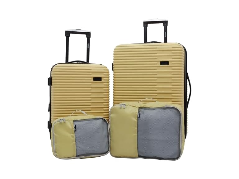 kensie Women's Hillsboro 4 Piece Luggage & Travel Bags Set, Dried Moss