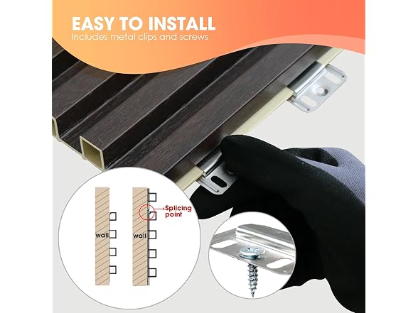 WPC Acoustic Slat Wall Paneling, 8-Pack