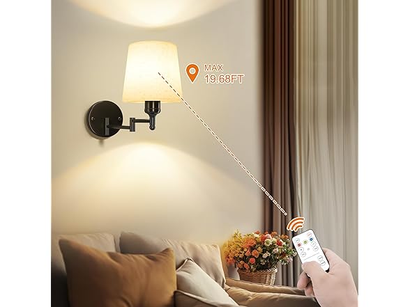 Frideko Swing Arm Rechargeable Wall Sconces Set