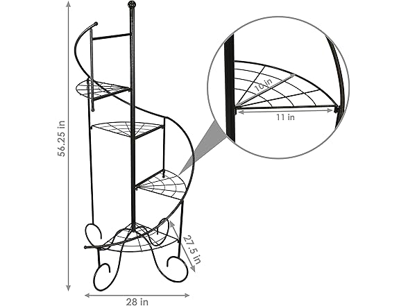 Sunnydaze 4-Tier Metal Iron Plant Stand