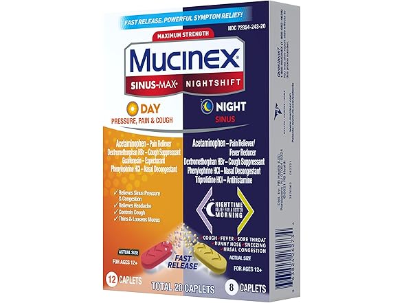 Mucinex Nightshift Sinus Caplets 2Pk