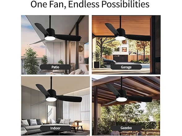 SUTEFAN 44'' Dimmable Outdoor Ceiling Fan - Gallery 3