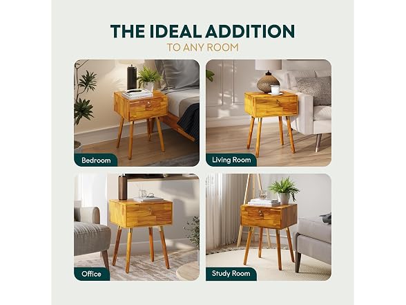 Bme Alden Nightstand 1-Drawer Caramel