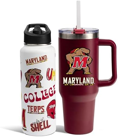 Memory Company NCAA Water Bottle and Tumbler with Straw Set