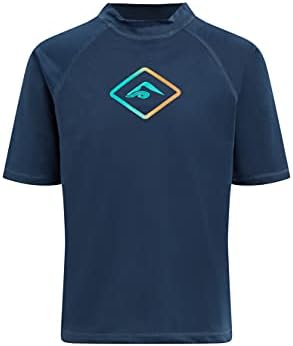 Kanu Surf Boys' Haywire UPF 50+ Sun Protective Rashguard Swim Shirt, Paraiso Navy, 6