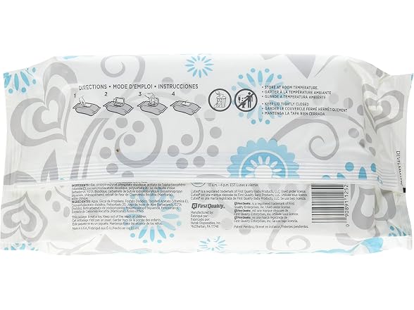 Cuties Premium Baby Wipes, Unscented (12/72s)