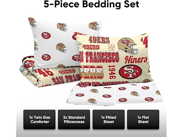SAN FRANCISCO 49ERS Retro Bed in a Bag Full Set