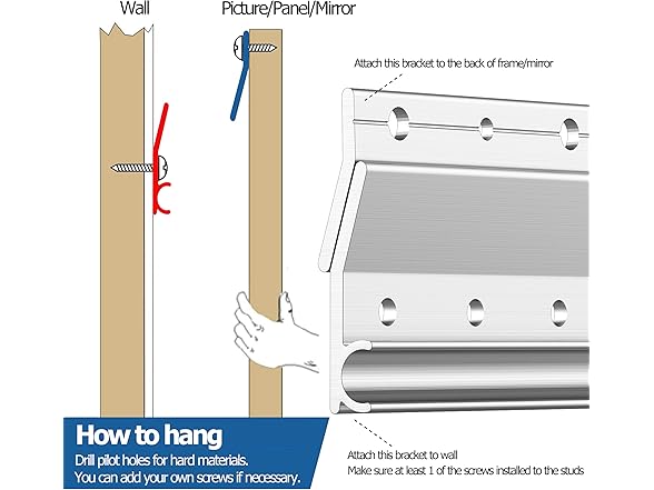 French Cleat Picture Hanger 6" 3pk