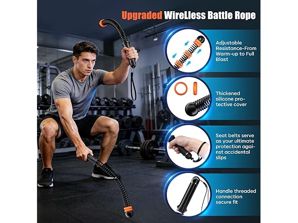 RENRUI Cordless Battle Ropes