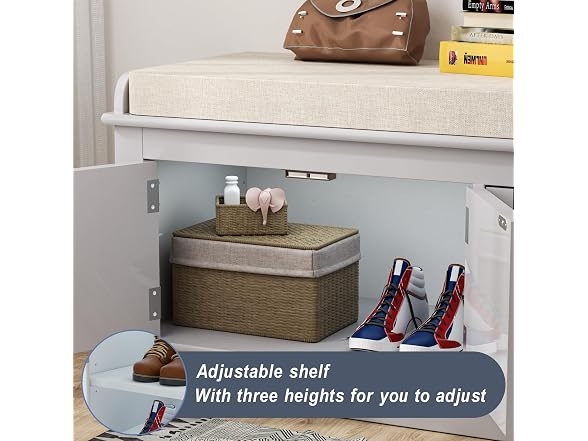 MODCART Storage Bench 4 Doors Gray