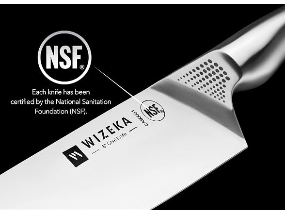 WIZEKA Kitchen Knife Set with Block